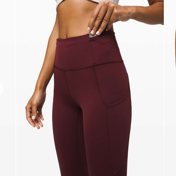 Lululemon fast and free crop legging - size 4 - garnet / maroon - Picture 7 of 10